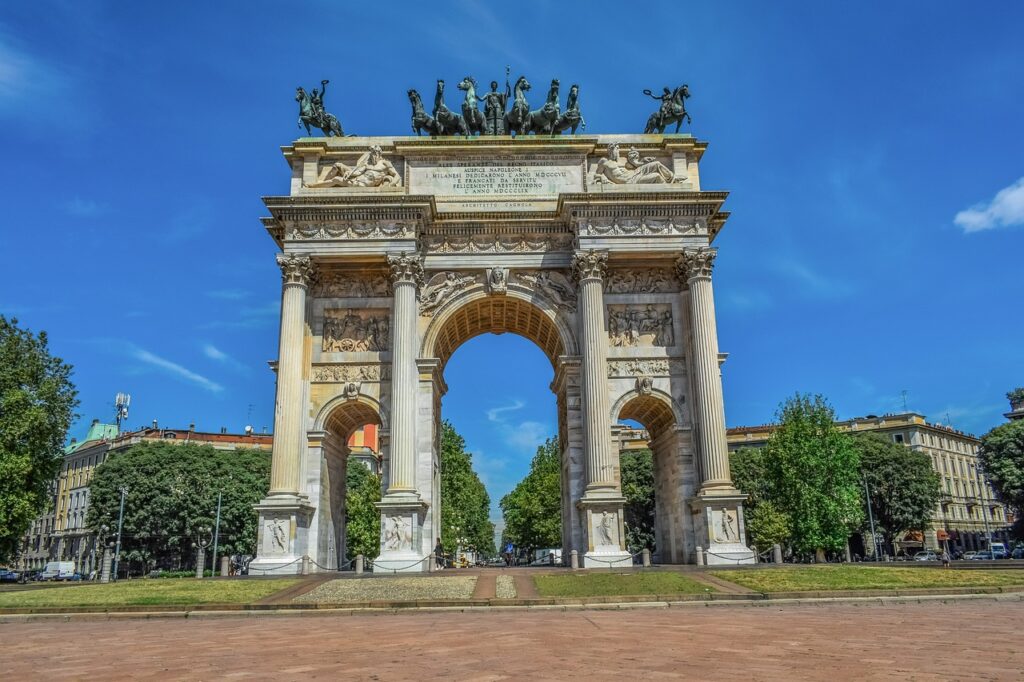 arco della pace, arc, milan