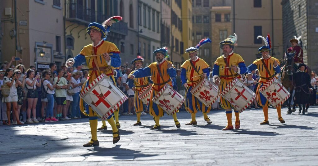 calcio storico fiorentino, drummers, parade